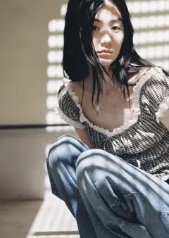 ZARA ギンガムチェック柄レーストリムトップス M