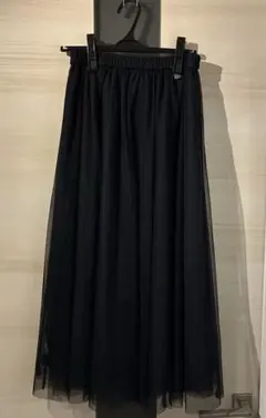 チュールフレアスカート　GU 黒M