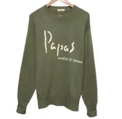 90s Papas パパス　ビンテージコットンニットセーター　デカロゴ
