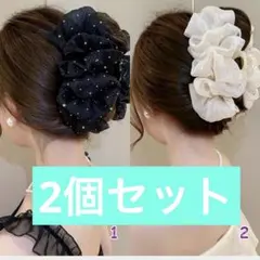 2個セット　ゴージャス　ヘアクリップ　バンスクリップ　ヘアアクセサリー　髪留め