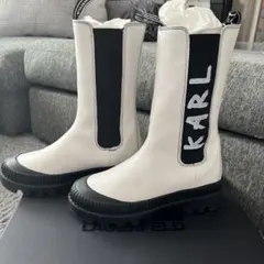♡KARL オフホワイト サイドゴアブーツ24cm♡のサムネイル