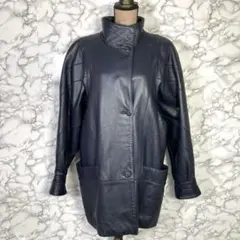 スペイン製　gerome　（L）　レザージャケット　羊革　ブルーグレー