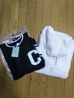 Ｈ＆Ｍボア ハーフジップ フード付き セーター2点セット