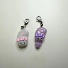 エスターバニー 白 紫 ガチャガチャ めじるしチャーム めじるしアクセサリー