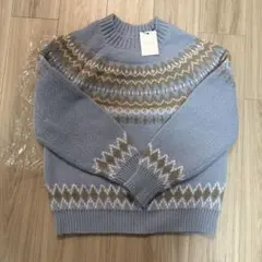 GRL ライトブルー ベージュ セーター Fサイズ