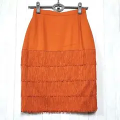 エスカーダ ROCK SKIRT ひざ丈 フリンジ タイトスカート サイズ34