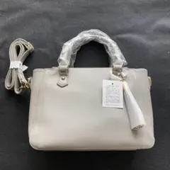 展示品　2WAY ミニトートバック　タッセル付き　グレー　匿名発送