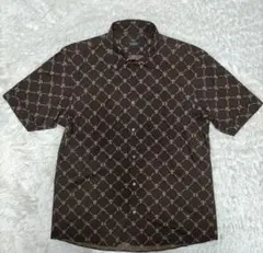 【美品】BURBERRY BLACK LABEL モノグラム　半袖ボタンシャツ