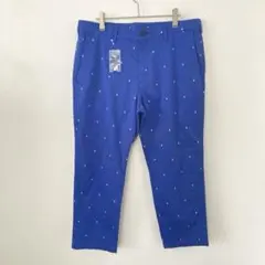 UNIQLO ユニクロ クロップドパンツ 総柄 ヨット ブルー　マリン　タグ付きのサムネイル