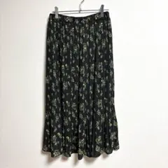 ✨人気✨ ロペピクニック【38】スカート プリーツ 花柄 ロング 大人女子 黒
