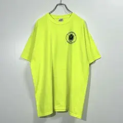 Y2Kヴィンテージ・Tシャツ アメリカ企業物 エンブレム ネオンイエローXL
