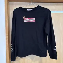 mezzo piano チョコレートプリント 長袖カットソー Mサイズ