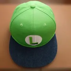USJ ルイージ Lマーク刺繍キャップ 緑色 デニムつば