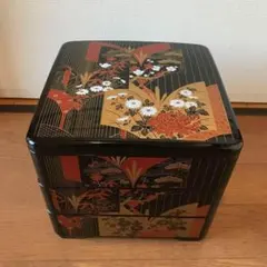 昭和レトロ　6.5寸　3段おせち箱　松竹梅・菊花 　内朱