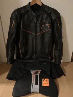 HYOD バイクジャケット HSL723 ブラック/レッド レザーメッシュ廃盤品