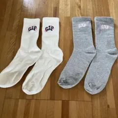 GAP キッズ靴下 ホワイト グレー 2足セット
