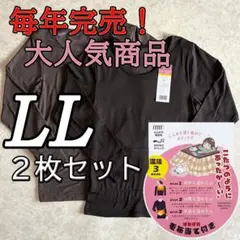 レディース 裏起毛 LL 2枚組 あったか 長袖 インナー 3カ所 ボア付 BP