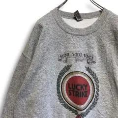 BOSF タバコ スウェット 古着 グレー ラッキーストライク ラキスト