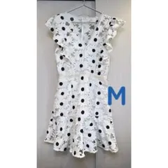 お値下げ❤️【新品未使用】花柄刺繍ノースリーブワンピース M ホワイト