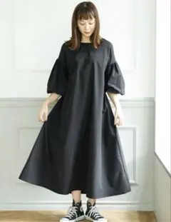 【coca】バックリボンボリュームスリーブワンピース