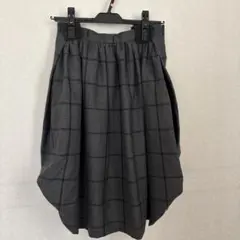 ヴィヴィアンウエストウッド　変形スカート　チェック　グレー　オーブボタン