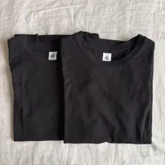 新品　プチバトー　Tシャツ2枚セット　xs ブラック