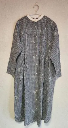 cloudnine pure... バンドカラーギンガムワンピース