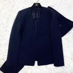 【極美品✨】ユニバーサルランゲージ ノーカラー スーツセットアップ 紺 38