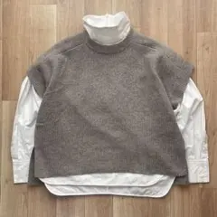 STYLEMIXER 2ピースレイヤードワイドカフブラウス Fサイズ