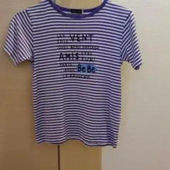 BeBe ボーダー Tシャツ 140cm ラベンダー　男の子のサムネイル