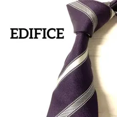 エディフィス　EDIFICE ネクタイ　ストライプ　パープル系のサムネイル