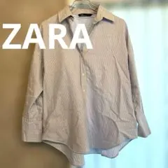ZARA 水色ストライプ 長袖シャツのサムネイル