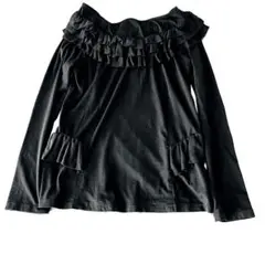 【希少】ユニクロ シアタープロダクツ コラボ フリルカットソー 黒 L 美品