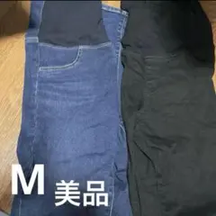 ユニクロ　マタニティパンツ M デニム　ブラック　レギンス