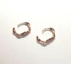 SHEIN　フープピアス ピンクゴールド 金属アレルギー対応