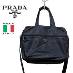 希少★PRADA プラダ イタリア製 三角ロゴプレート ナイロン 2wayバッグ
