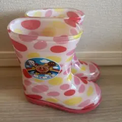 【美品】アンパンマン 長靴 14cm レインブーツ キッズ 水玉 通園 保育園