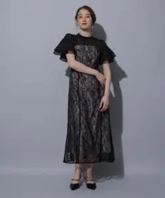 美品 Rirandture レースコルセットドッキングワンピース Mサイズ