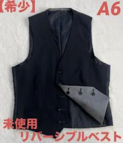 【希少】未使用　リバーシブルベスト　ブラック×グレー　A6