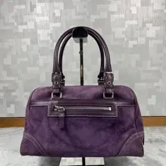 Coach Suede Hand Bag Purple Satchel