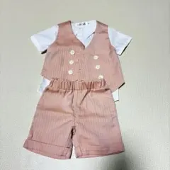 ピンク　フォーマルスーツ 80cm シャツ2点セット　半袖　長袖