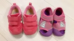 asicsベビーシューズ＆adidasサンダル2点セット　女の子13センチ