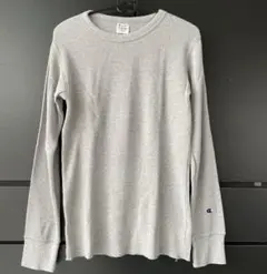 Champion グレー 長袖カットソー リブ編みワッフルタイプ生地　素材不明