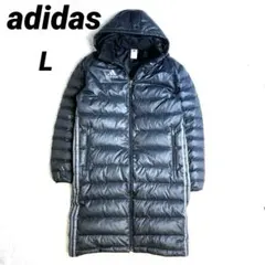 adidas ベンチコート ロングダウン フード脱着可 L