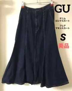 極美品 ジーユー GU レディース ロングスカート デニム フレアマキシ S