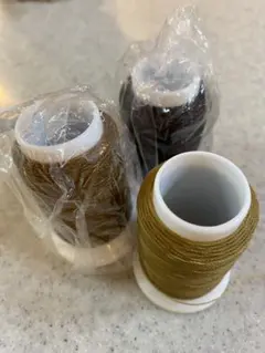 ビニモ 5番 ダブルロー付き糸 ベージュ キャメル