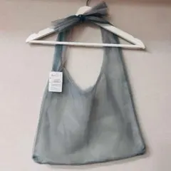 【新品未使用】MERCURYDUO リバーシブル チュール エコバッグ ブルー
