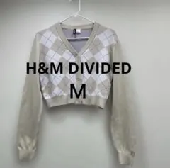 H&M DIVIDED アーガイル柄 クロップドカーディガン　Ｍサイズ