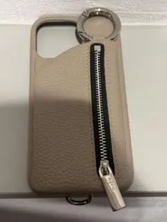 ajew ベージュ iPhoneケース ストラップ付き　13pro