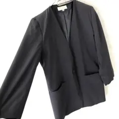 ノーカラージャケット黒